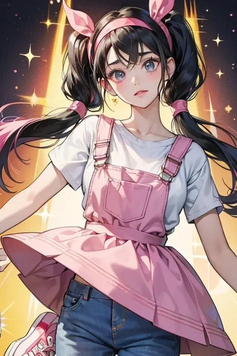 Baradorutchi resembles a  girl with black hair in two pigtails held in place by pink hairbands. She has a blue wristband on her left arm and a red one on her right arm, and wears a yellow top and red dungarees. She also wears light pink and white sneakers....