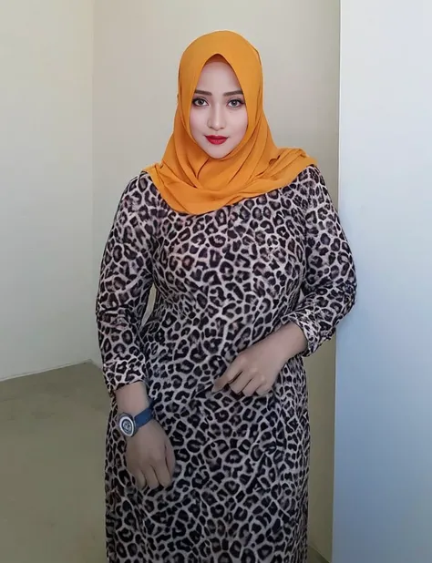 ((Best quality, 8k, Masterpiece :1.3)), Sharp focus :1.2,  (Indonesian model with red hijab),    ((big breasts)),  Highly detailed face and skin texture,  Fine eyes,  Double eyelids,  Make-up face. lipstick.  (((hijabi))).

((Pantyhose)),  ((tank top shirt...