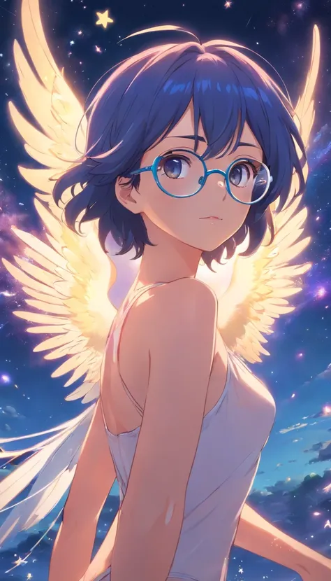 Star dust　woman　nude　Glasses　Angel