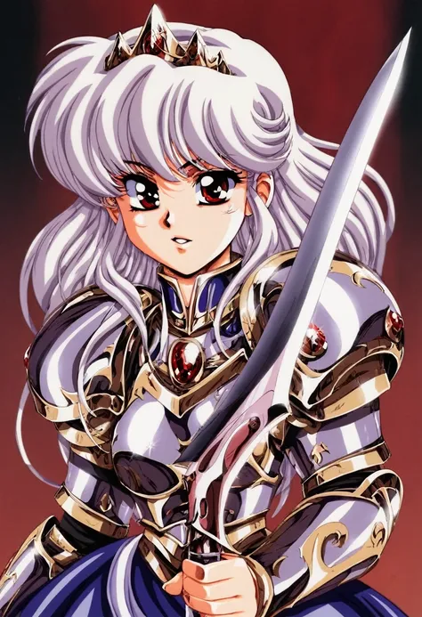 (yag:1.1), sauce_anime, 80s anime style,90s anime style,one girl, exquisitely detailed body, white hair, amount, her hair flutte...