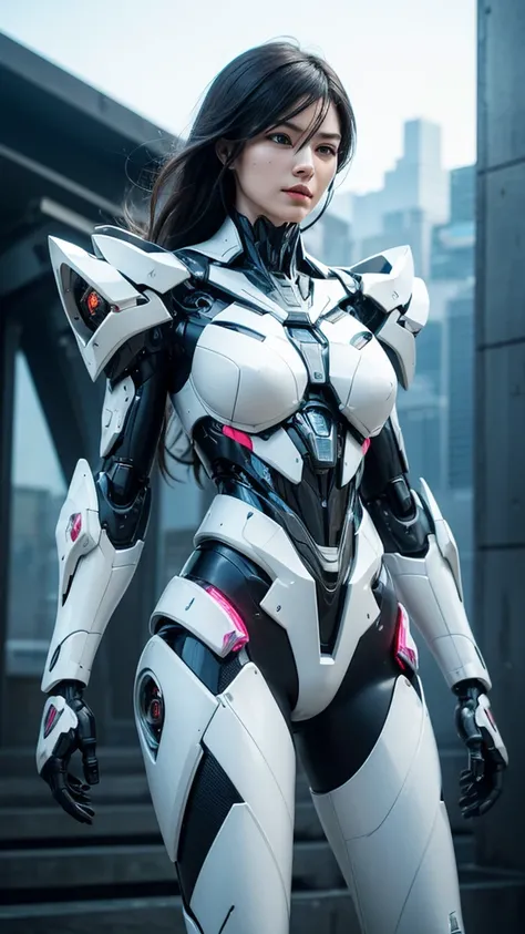 Textured skin, Super Detail, high details, High quality, Best Quality, hight resolution, 1080p, hard disk, Beautiful,(Arcee),beautiful cyborg woman,Mecha Cyborg Girl,Battle Mode,Girl with a Mecha Body,She wears a futuristic Arcee mech,A powerful cyborg wom...