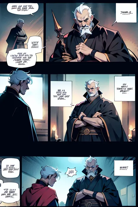  evil, old emperor, manga page with panels and dialogue 