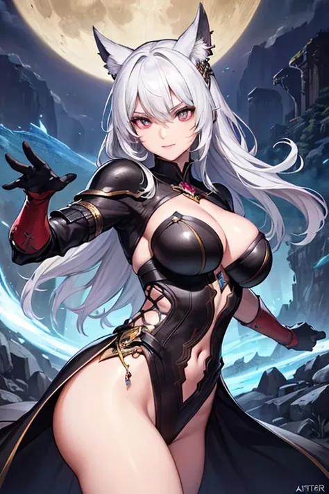 (Best quality, 4k, 8k, highres, masterpiece:1.2), ultra-detailed, realistic, mmo game, woman carater, sexy slim body, huge breasts and ass, fantasy woman carater, carater menu, changes clothes, huge sword on her back, magic aura, illustration, portrait, st...