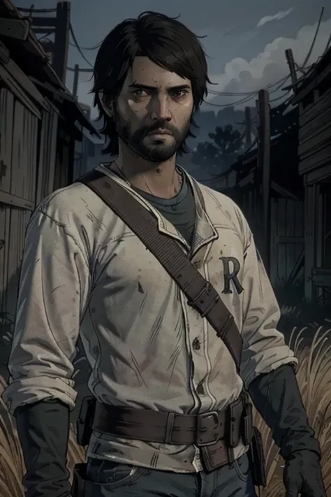 (masterpiece, best quality)
1boy, JavierTWD, male focus, solo, facial hair, black hair, beard, full body shot, layered sleeves, gloves, short over long sleeves, upper body, shirt, closed mouth, long sleeves, black eyes, the walking dead style, telltale sty...