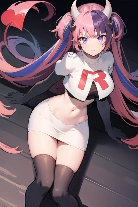 ironmouse, ironmouse, ahoge, medium hair, multicolored hair, pink hair, (purple eyes:1.1), purple hair, sidelocks, streaked hair...