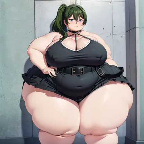 1girl, top heavy figure, (((incredibly big chest))), ((saggy chest)), plump, incredibly plump, ((big belly)), (((big tits))), wide, (((obese))), (((fat))), ((love handles)), double chin, out of shape, obese, fatty, shortstack, short woman, big bossom, ((mi...