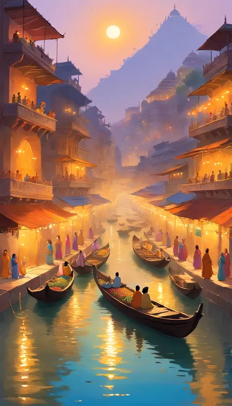 "Imagine the serene banks of the Ganges River at dawn, where the soft light of the rising sun casts a golden glow upon the tranquil waters. Along the ghats, devotees gather to perform their morning rituals, their prayers mingling with the gentle lapping of...