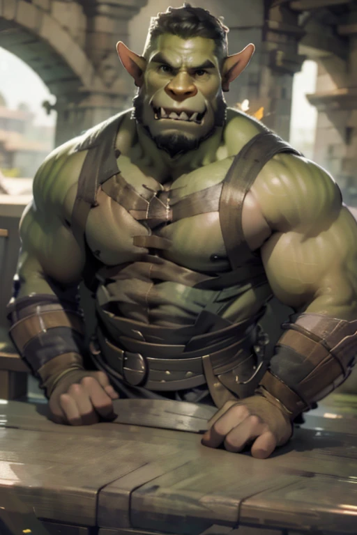 very highest quality, masterpieces, 4k, very finely detailed, detailed eyes, very detailed face (handsome, masculine, adult male, nice broad shoulders a group of Warcraft young orc males