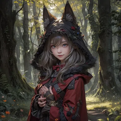 Standing in the forest、Hair flow、 ((highest quality、masterpiece、8k、Best image quality、Ultra-high resolution、Award-winning works)、(Accurate anatomy:1.1)、(Look at me and smile:1.1)、Shining fair skin with Ultra-high resolution、The most detailed face、Ultra-hig...