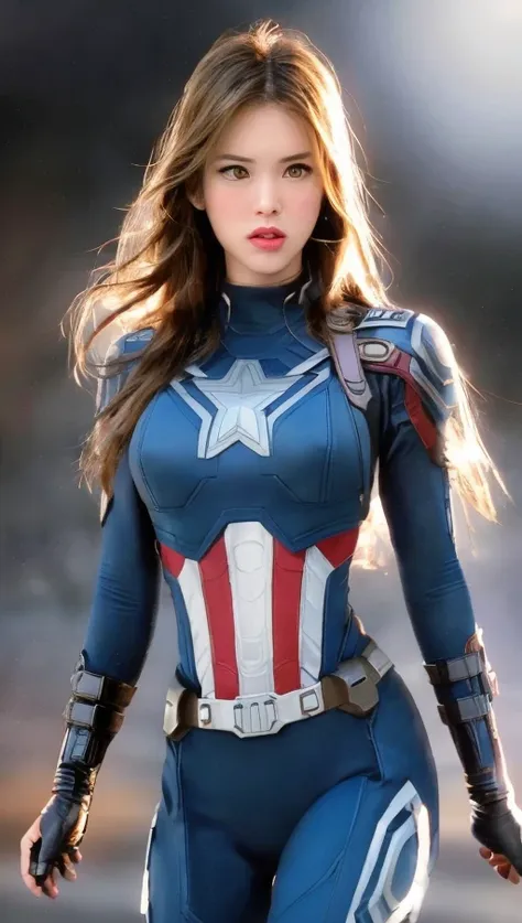 . tarantino style lisa blackpink as captain america 8k, high definition, detailed face, detailed face, detailed eyes, detailed s...