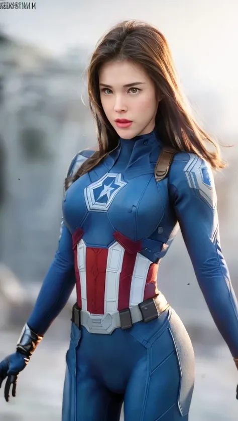 sexy style 1 girl beautiful girl perfect body as captain america 8k, high definition, detailed face, detailed face, detailed eye...