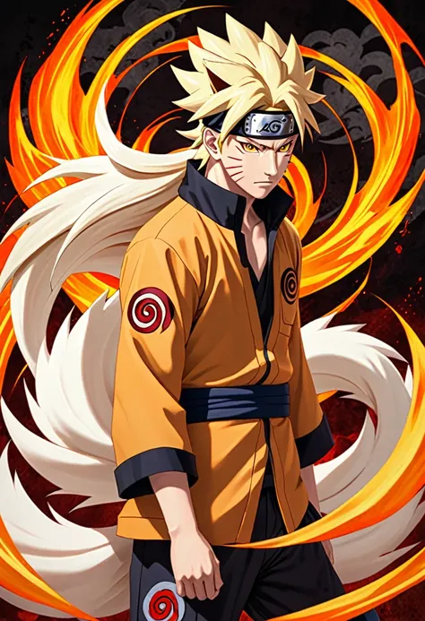 Naruto badass look ninetails chakra mode