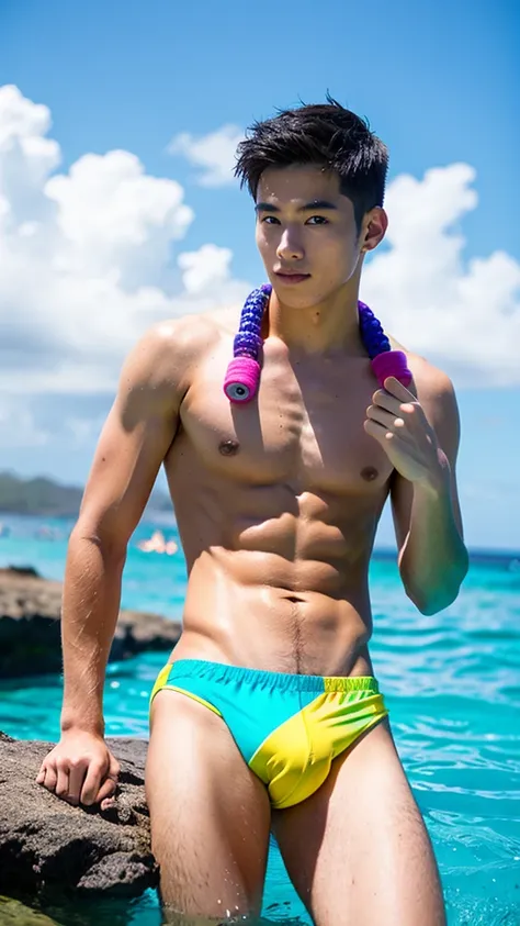 male　Age 24 swimwear hawaii lifesaver