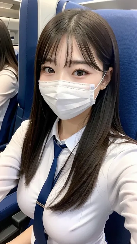 ＡＩBeauty、Cabin Attendant Prompt、ＣＡ、plane、uniform、Big Breasts、Real Beauty、Face masks