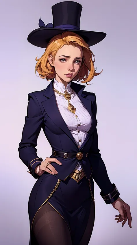 there is a woman in a top hat and jacket segurando uma varinha, Abigail Larson, female magician, commission for high resolution, Britney Lee, glamor anime witch casting magic, beautiful magical stella maeve, segurando uma varinha, estilo artgerm, beautiful...