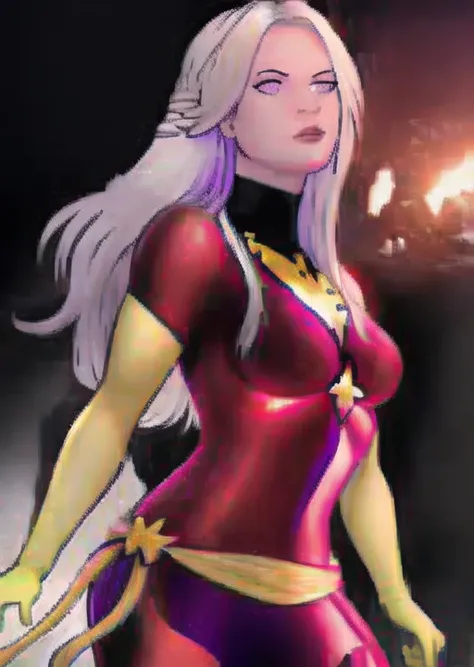 (masterpiece:1.2), (best quality:1.2), 1girl, Edelgard academy, purple eyes, red bodysuit, yellow elbow gloves