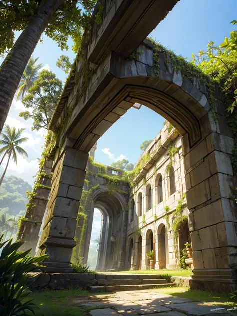 Ancient city in a tropical forest