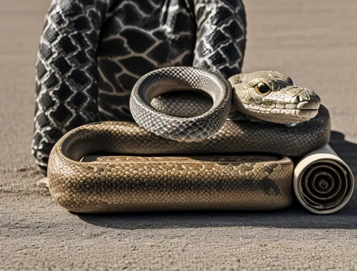 Snake smoking Cigar riding Skateboard 