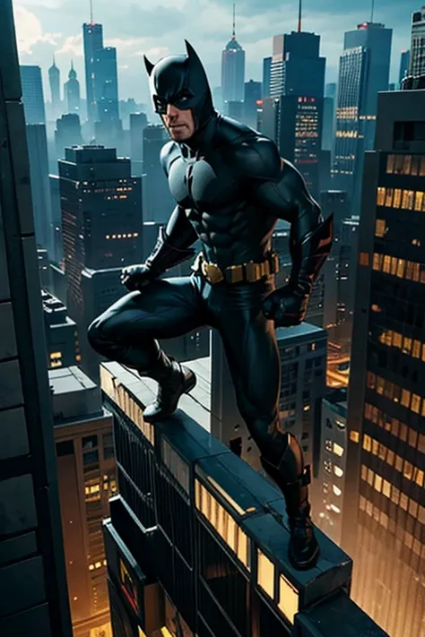 scott adkins as batman on top of a building