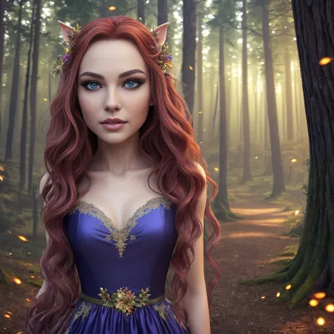 a beautiful elf maiden in an enchanted forest, (best quality,4k,8k,highres,masterpiece:1.2),ultra-detailed,(realistic,photoreali...