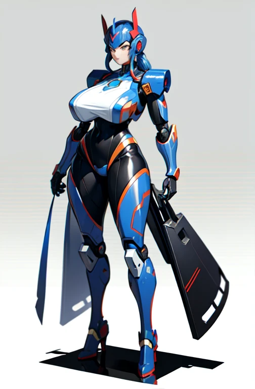 Robot woman reimagined,
 Very attractive,
 completely robot,
 Full chest,
 big ,
 superb figure,
Full Body Shot