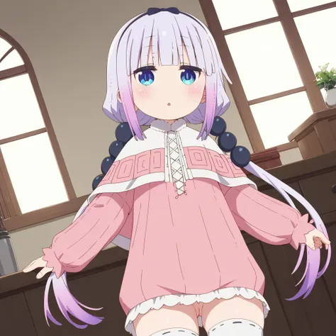 score_9, score_8_up, score_7_up, source_anime,rating_explicit,
kannakamui, kanna kamui, long hair, bangs, blue eyes, hair ornament, twintails, blunt bangs, low twintails, light purple hair, beads, dragon girl, hair beads, hairband,
thighhighs, long sleeves...