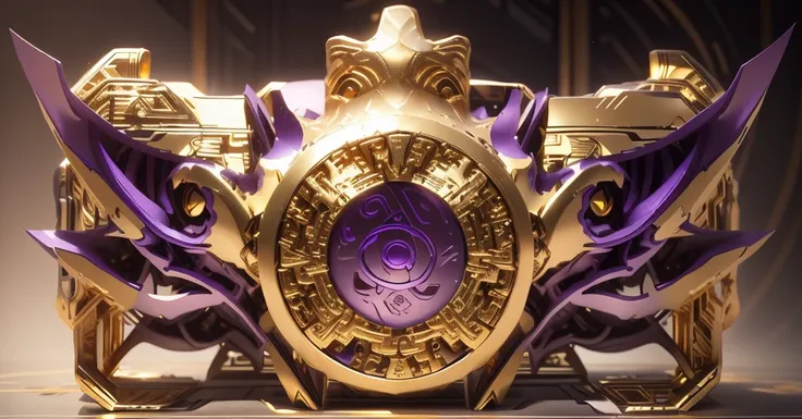 The color changes to gold and purple，Some gold and purple（Ensure its layering and armor texture，There are a lot of mechanical textures，Gold as the main color，Purple as a secondary hue）