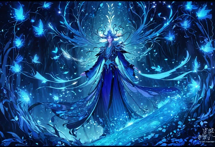 Oberon, King of the Fairies、Marker Outline Sketch、Very detailed、4k、Very detailed、Intricate details、Striking colors、Cinematic lighting、creates a dramatic構成、Fantasy Portrait、elegant、Whimsical、magic、mysterious、Ethereal、creates a dramatic、Atmospheric、Fascinati...