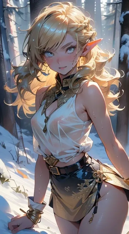 cute  elf,(((little ,tiny little body,little))),(((6 years old))),((anime elf  with extremely cute and beautiful blonde hair)), (((elf))), (((elf ears))),

(((flat chest))),((((blonde hair:1.35,messy blonde hair,colored inner hair,ear breathing)))),(((gold...