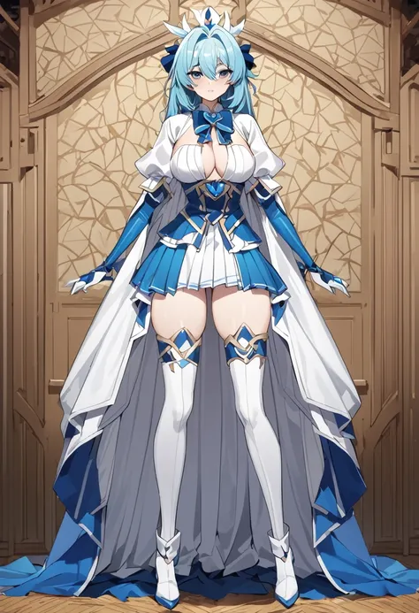 The perfect Magia Azul costume, Idol cosplaying as Magia Azul, masterpiece、1 beautiful girl、Fine Eyes、Puffy eyes、highest quality, 超High resolution, (reality: 1.4),Japanese、so beautiful、Beautiful Skin、Full Body Shot、(超reality的な)、(High resolution)、(8k)、(Very...