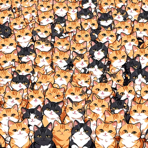 A lot of cats,
chibi,
Best quality, (Generated by Artificial Intelligence:0.2),