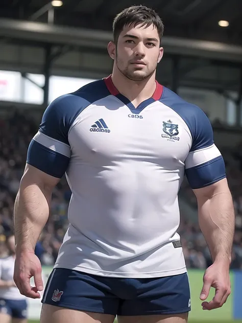 masterpiece,best quality,High resolution,absurd,Ray tracing,
1 muscle man，tall，short hair, Thick arms, Thick thighs,Big bulge,rugby jersey,rugby player,Rugby field,Super Fine,Clear focus,Extremely detailed description,professional,Very detailed,