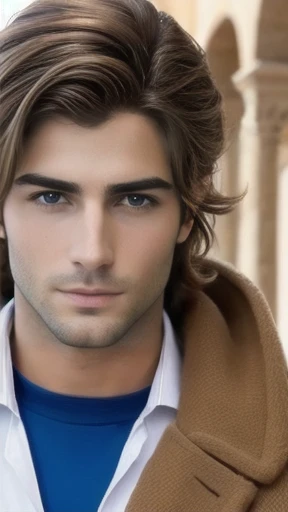 Perfect a Judaean  men, blonde brown hair focus on the face.