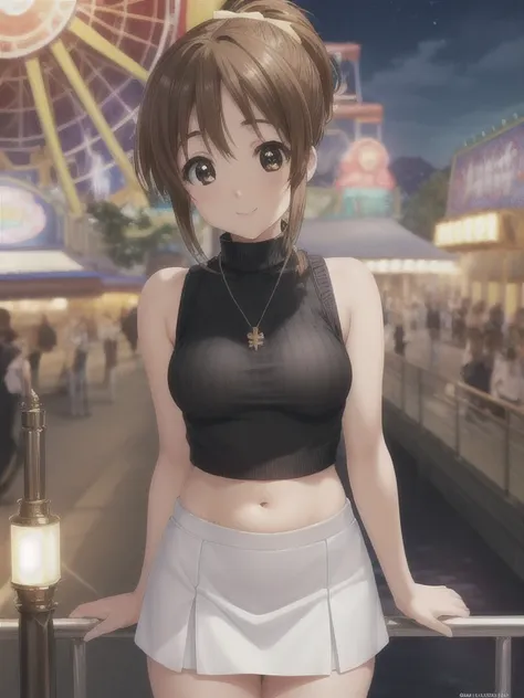 masterpiece,highest quality,high resolution,super detailed,, 18-year-old, , 

alone, hirasawa ui, i can see your belly button, (...