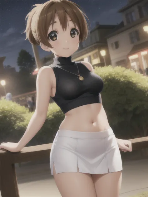 masterpiece,highest quality,high resolution,super detailed,, 18-year-old, , 

alone, hirasawa ui, i can see your belly button, (...