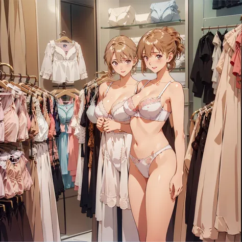 masterpiece, top quality, ultra detailed, ((((aika_sumeragi, folded ponytail, best anatomy, in underwear, (panties, elaborately ...