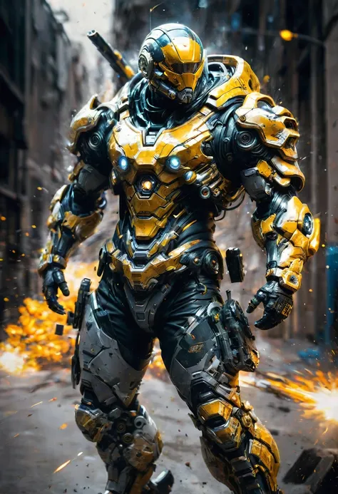 Tight Combat Suit, weapon, run, Motion Blur, by Arik Brauer, best quality, masterpiece, very aesthetic, perfect composition, intricate details, ultra-detailed