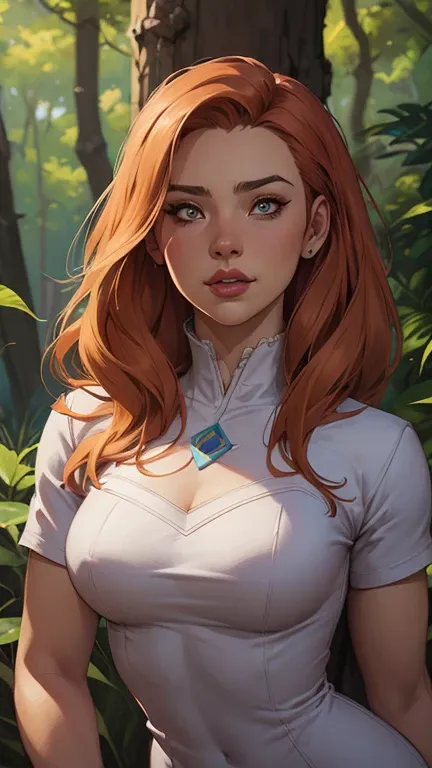 uma mulher de vestido azul segurando uma vara de madeira em uma floresta, alena aenami e artgerm, artgerm detalhado, artgerm e a...