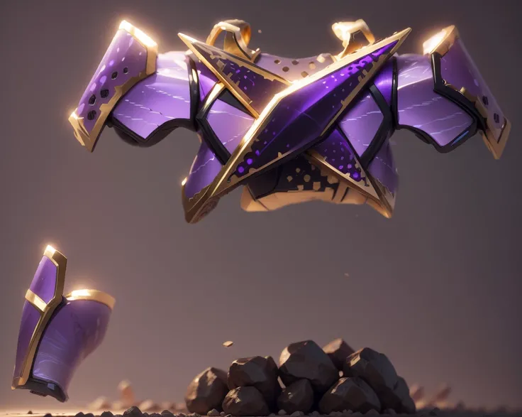 The color changes to gold and purple，Some gold and purple（Ensure its layering and armor texture，There are a lot of mechanical textures，Gold as the main color，Purple as a secondary hue，The head must have purple lines，The color must contain a lot of purple）