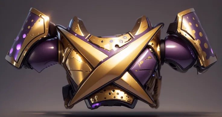 The color changes to gold and purple，Some gold and purple（Ensure its layering and armor texture，There are a lot of mechanical textures，Gold as the main color，Purple as a secondary hue）