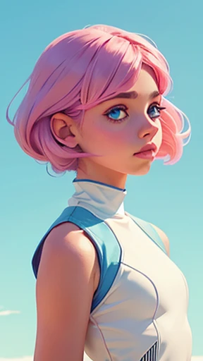 Girl in Pastel Dreamlike Whimsy Cool Futuristic Minimalism