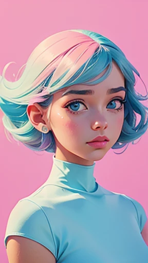 Girl in Pastel Dreamlike Whimsy Cool Futuristic Minimalism