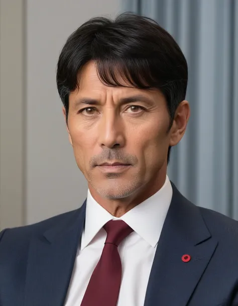 1man, japanese dilf, vice principal, 50yo, black hair, short hair, center parted bangs, handsome, smart ellipse face, middle-muscular, beautiful detailed eyes, dandy, little scruff, gentle, ikemen, baby face, BREAK solo, business suit, sitting on sofa, wid...