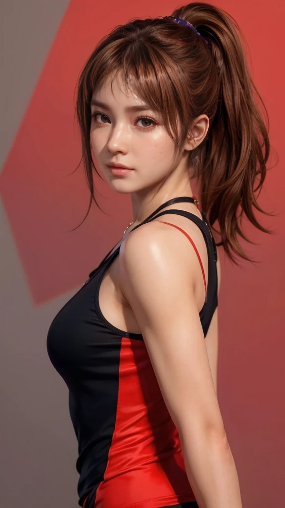 kasumi, brown eyes, (best quality, ultra-detailed), (realistic:1.37), beautiful and detailed face, ultra-realistic texture, deli...