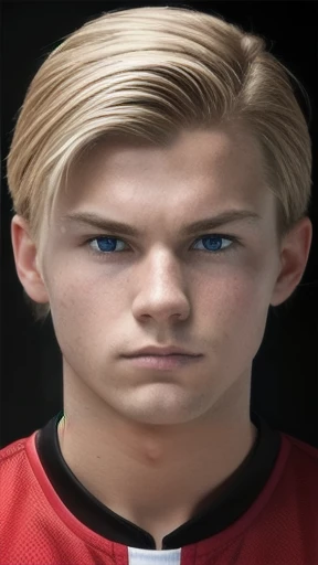 young scandinavian hero, focus on face. 