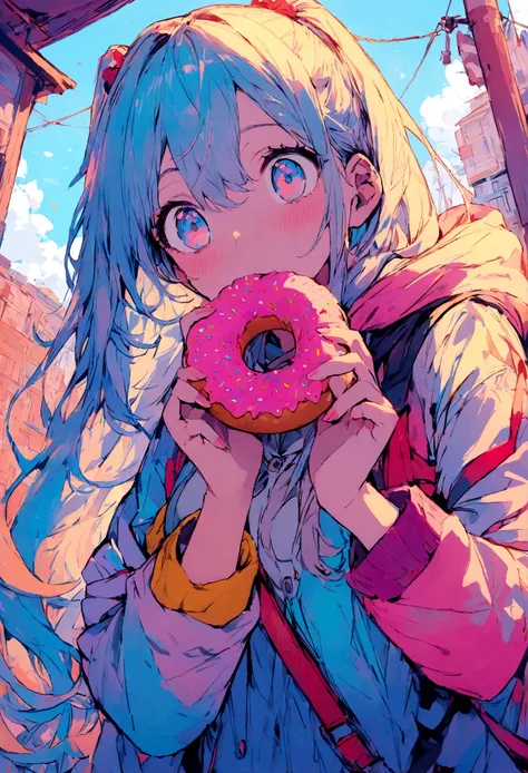 masterpiece、highest quality、Highly detailed anime、With a girl、donut