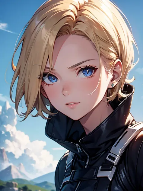 Android１８Number、Face close-up:1.5, UHD, retina, masterpiece, ccurate, anatomically correct, textured skin, super detail, high details, high quality, best quality, highres, 4K