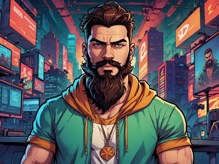 A gamer guy with beard 