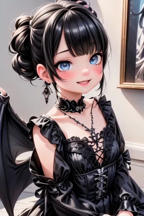 // Pose
((Close_up)),
// Style
medium breasts, gothic style, demon wings, beautiful detailed skin, (cute:1.2), (black hair), (depth of field), soft light, Lens Glow,
// Features
smiling, floating hair,
// Character
movie scene, cinematic, full colors, 4k, ...