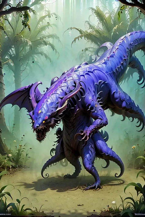 there is a big dragon with a huge head and a huge body., epic fantasy card game art, highly detailed fantasy art, detailed digit...